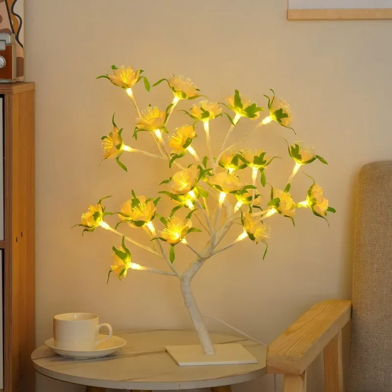 Table Lamp Branch-Inspired Design 24 Warm White LEDs USB-Powered