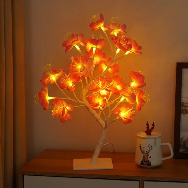 Table Lamp Branch-Inspired Design 24 Warm White LEDs USB-Powered
