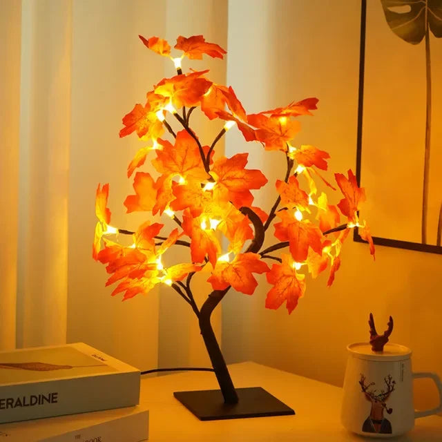 Table Lamp Branch-Inspired Design 24 Warm White LEDs USB-Powered