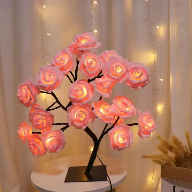 Table Lamp Branch-Inspired Design 24 Warm White LEDs USB-Powered