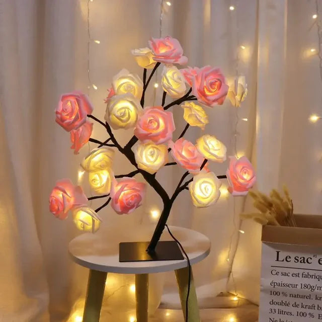Table Lamp Branch-Inspired Design 24 Warm White LEDs USB-Powered