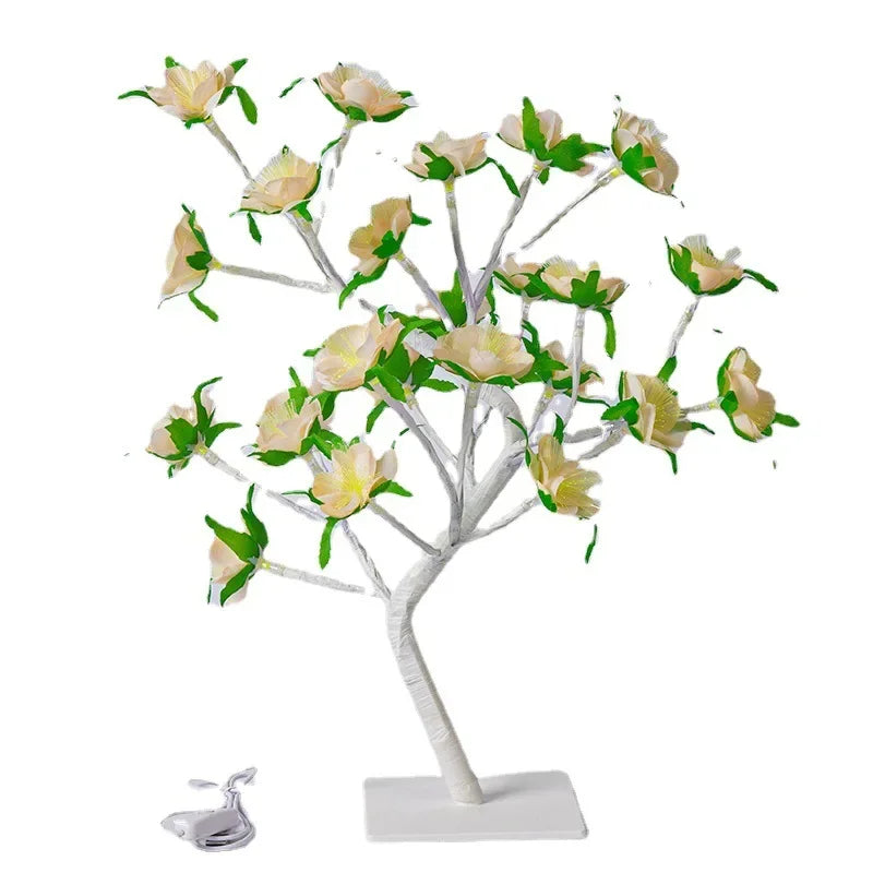 Table Lamp Branch-Inspired Design 24 Warm White LEDs USB-Powered