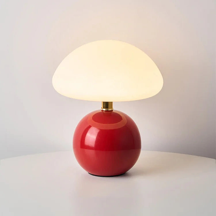 Table Lamp Ceramic Mushroom Design Dimmable LED 3 Light Modes