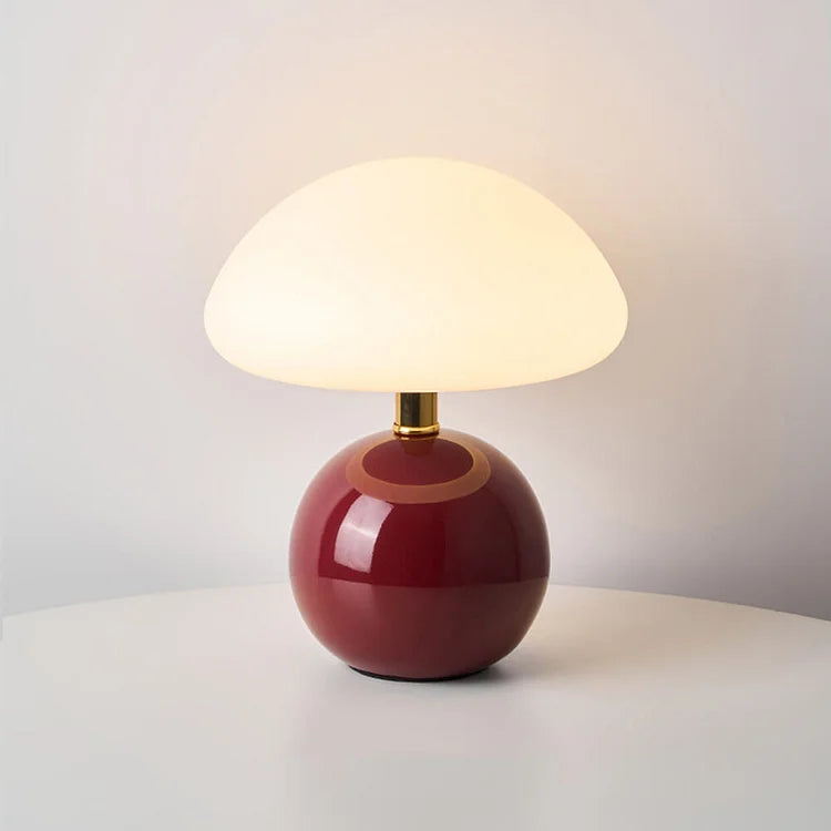Table Lamp Ceramic Mushroom Design Dimmable LED 3 Light Modes