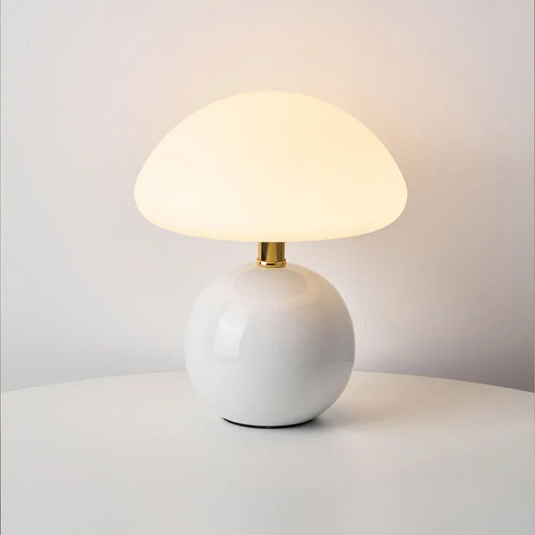 Table Lamp Ceramic Mushroom Design Dimmable LED 3 Light Modes