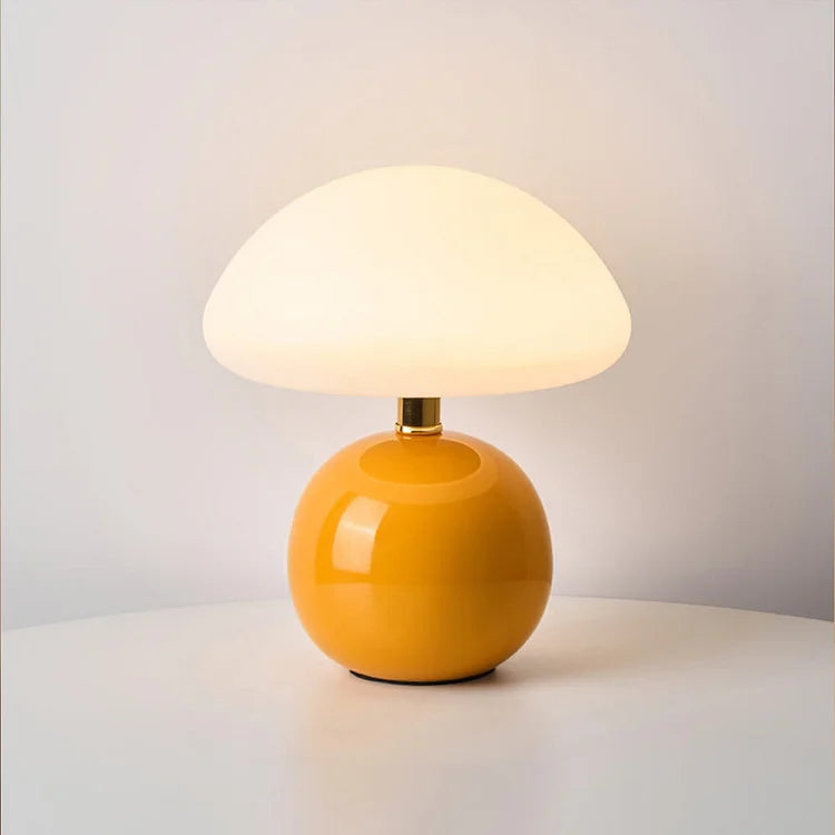 Table Lamp Ceramic Mushroom Design Dimmable LED 3 Light Modes