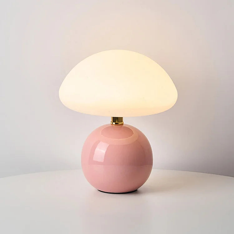Table Lamp Ceramic Mushroom Design Dimmable LED 3 Light Modes