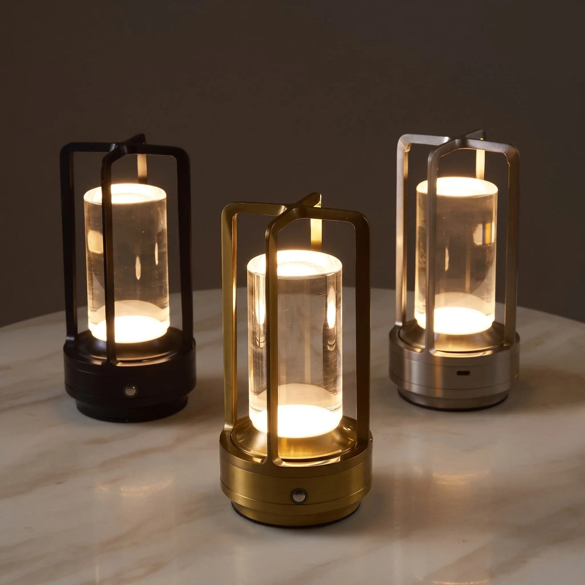 Table Lamp Cordless Rechargeable Touch Control Cage Design