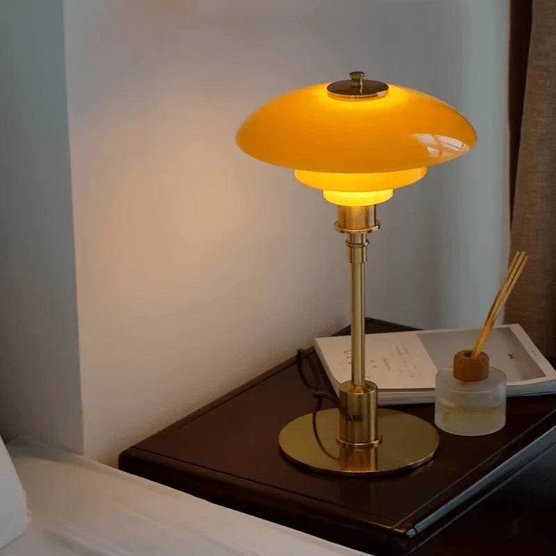 Table Lamp Iron And Glass Continuously Dimmable Rotary Control