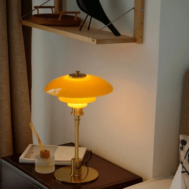 Table Lamp Iron And Glass Continuously Dimmable Rotary Control