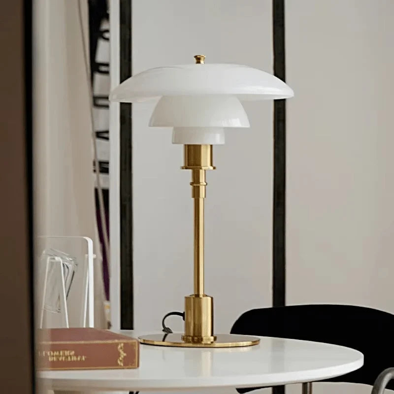 Table Lamp Iron And Glass Continuously Dimmable Rotary Control