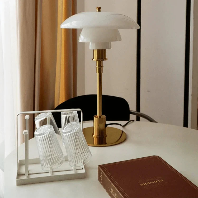 Table Lamp Iron And Glass Continuously Dimmable Rotary Control