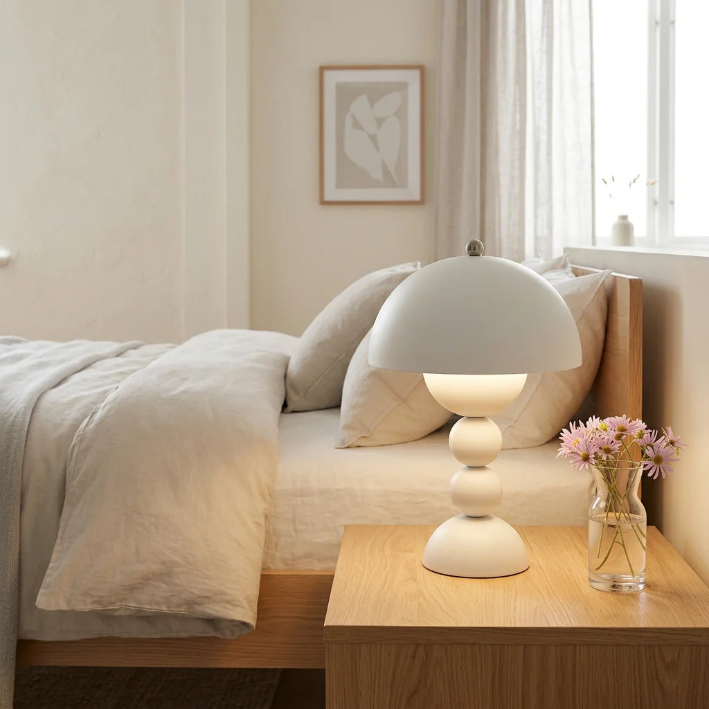 Table Lamp Mushroom Design Cordless Rechargeable Touch Control