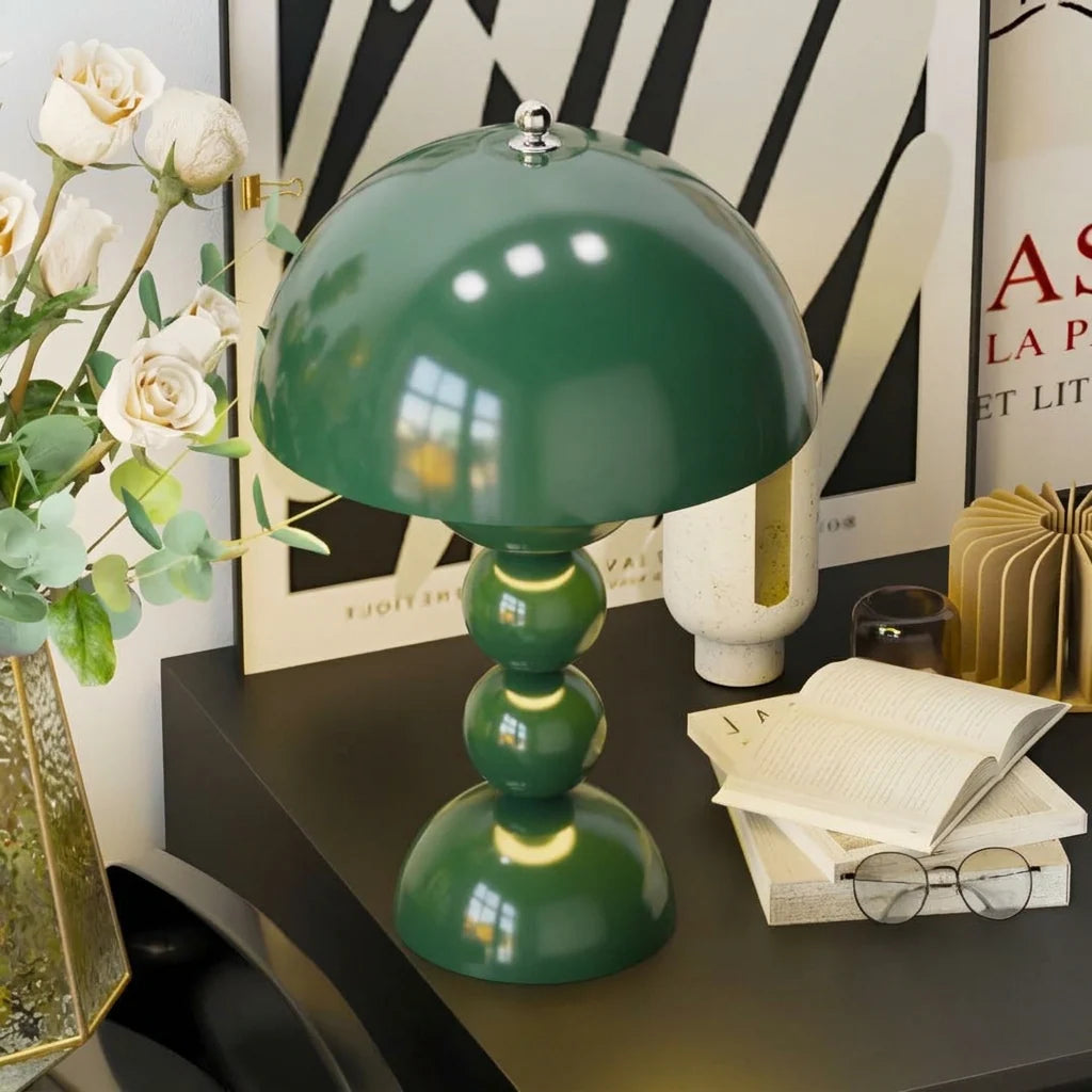 Table Lamp Mushroom Design Cordless Rechargeable Touch Control