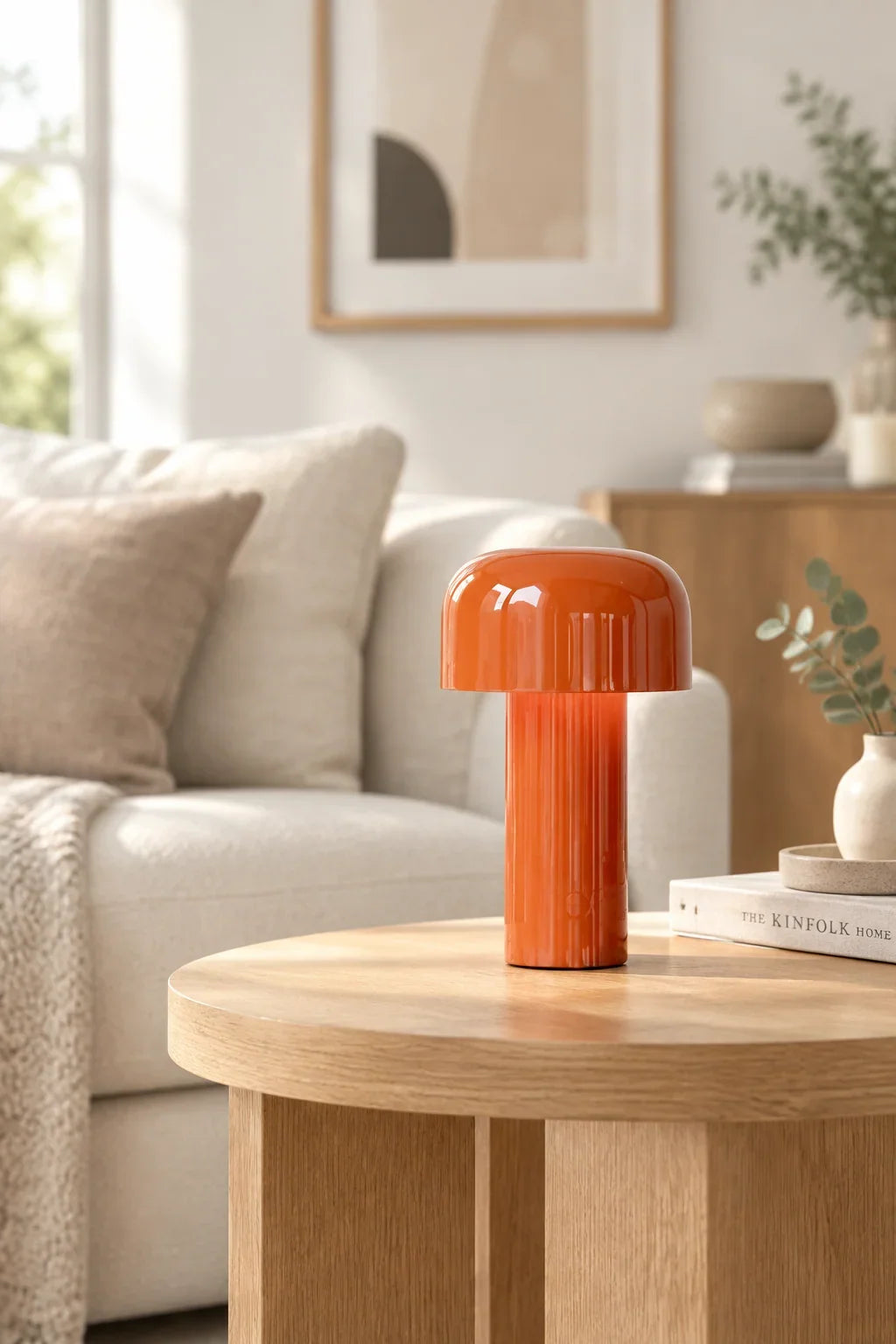 Table Lamp Mushroom Design Rechargeable Dimmable LED