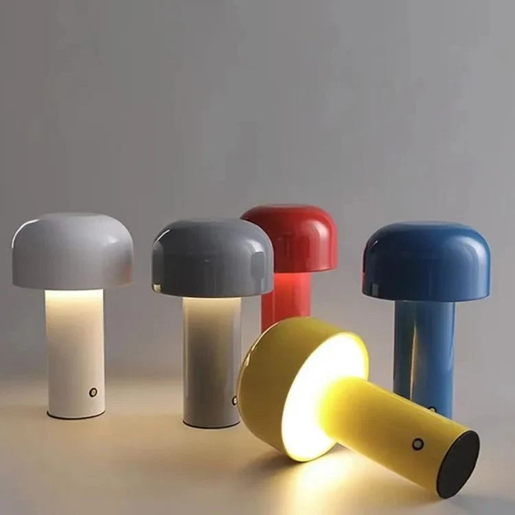 Table Lamp Mushroom Design Rechargeable Dimmable LED