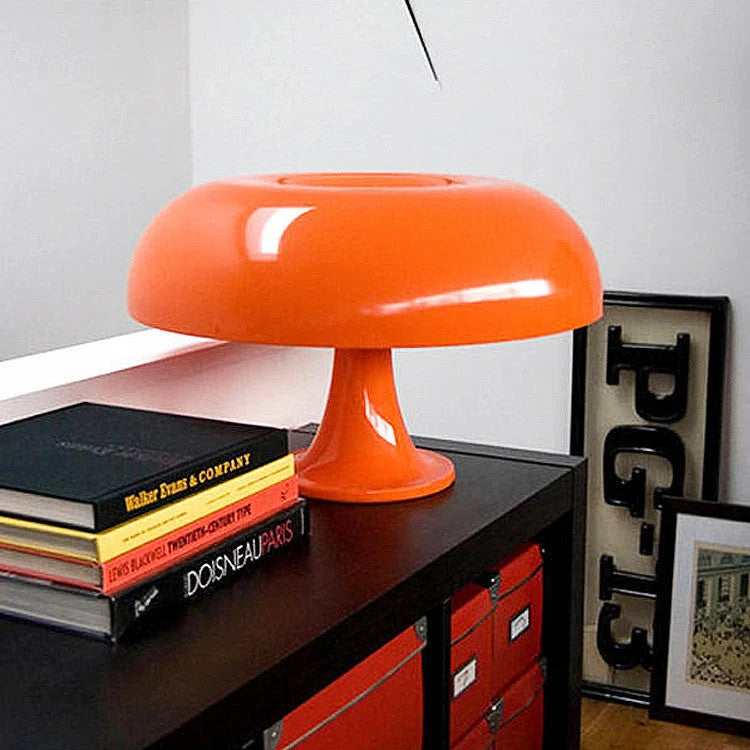 Table Lamp Mushroom Opal-Effect Dome Soft Glare-Reducing Light E27 Socket