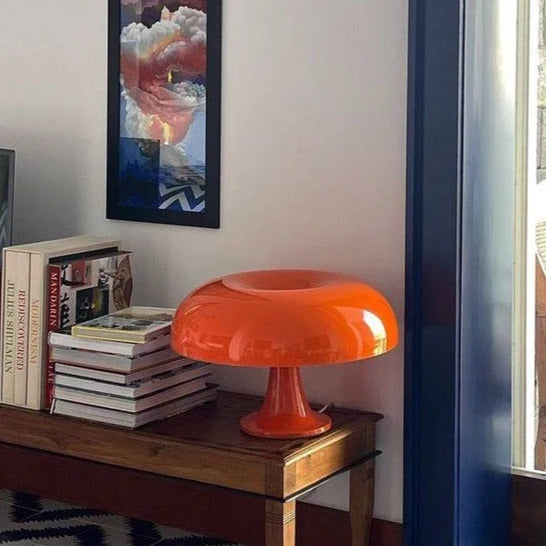 Table Lamp Mushroom Opal-Effect Dome Soft Glare-Reducing Light E27 Socket