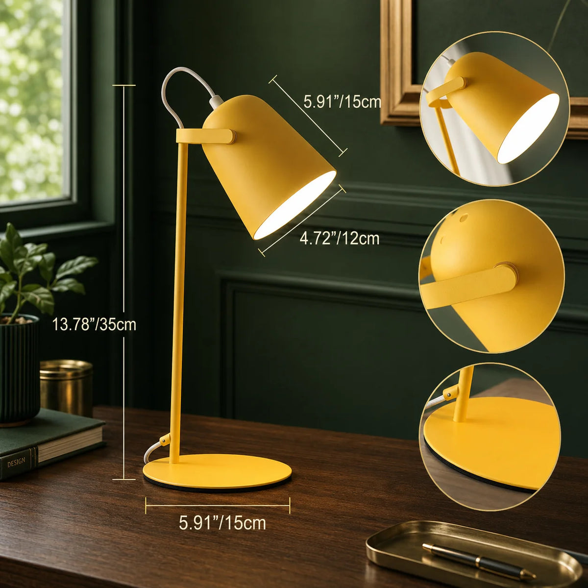 Table Lamp Plug-In Painted Iron Directional Light