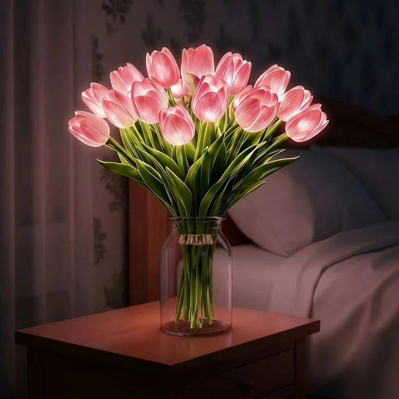Table Lamp Real-Touch Petals Warm White LED Battery Operated