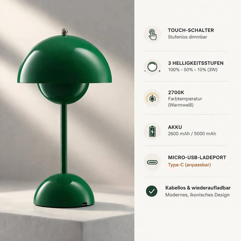 Table Lamp Rechargeable Cordless Dimmable LED Warm Light