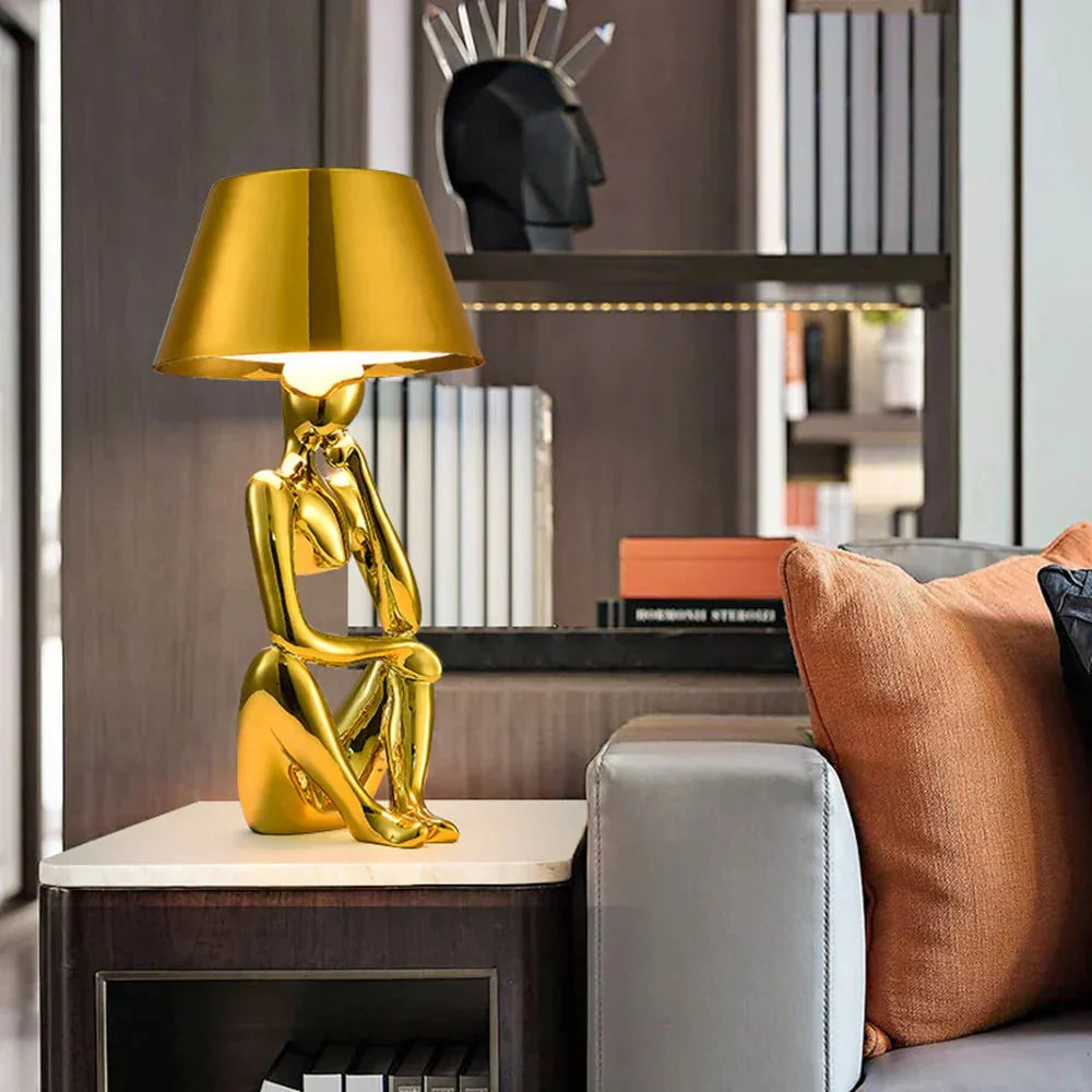 Table Lamp Sculptural Base Cordless Rechargeable Warm Ambient Light