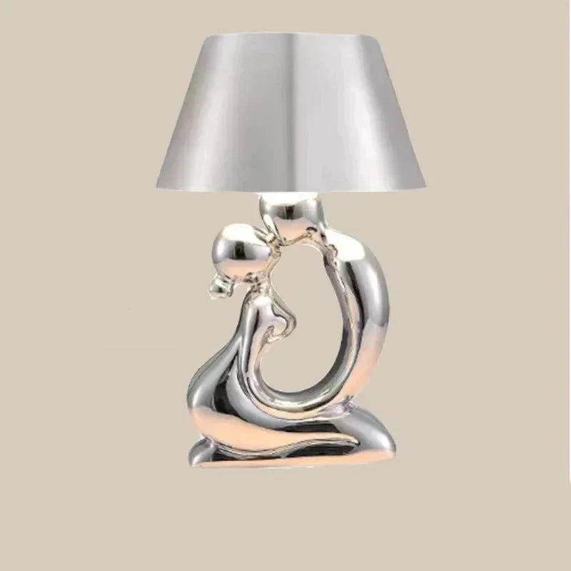Table Lamp Sculptural Base Cordless Rechargeable Warm Ambient Light