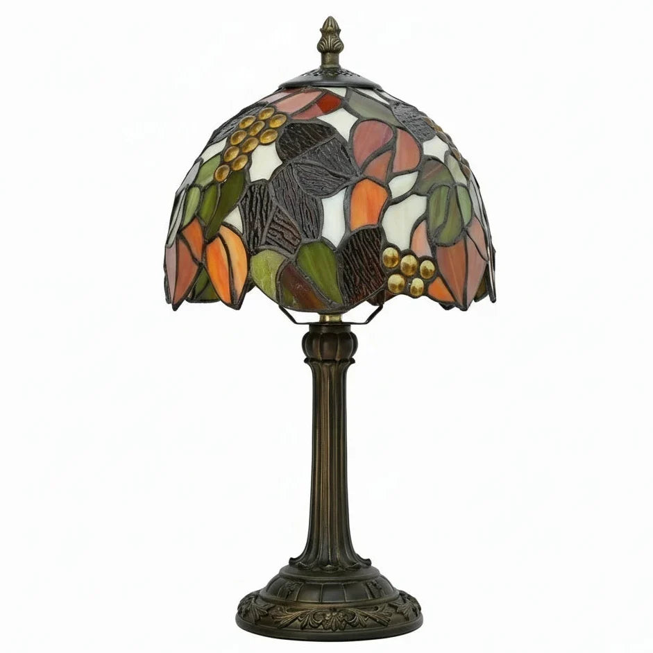 Table Lamp Stained Glass Shade E27 Socket Warm Ambient Light