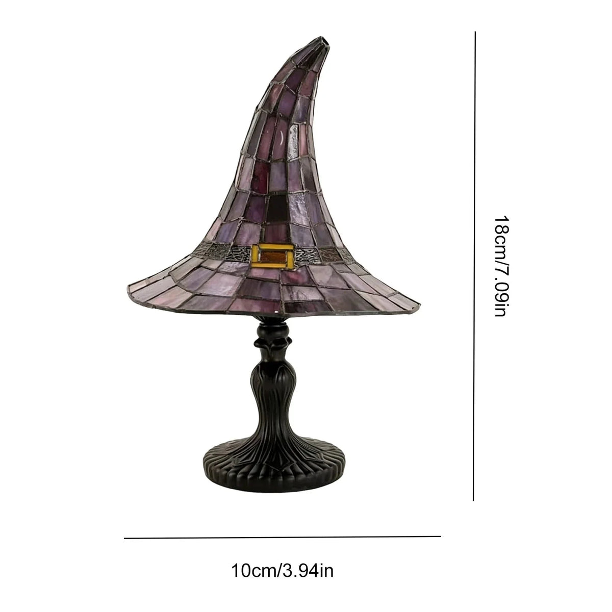 Table Lamp Stained Glass Witch Hat USB Powered