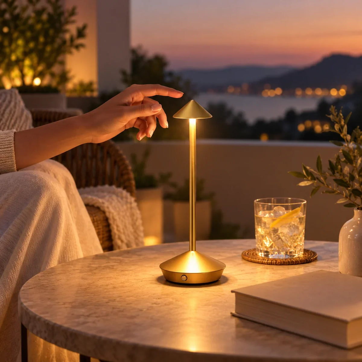 Table Lamp Touch-Dimmable USB-Rechargeable Waterproof