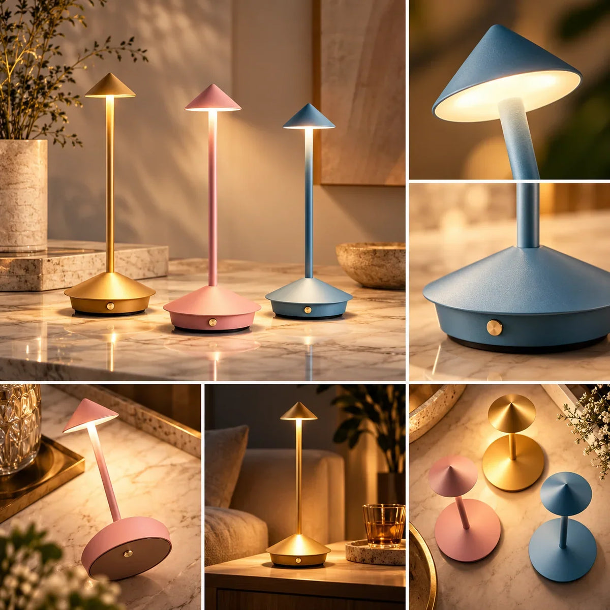 Table Lamp Touch-Dimmable USB-Rechargeable Waterproof