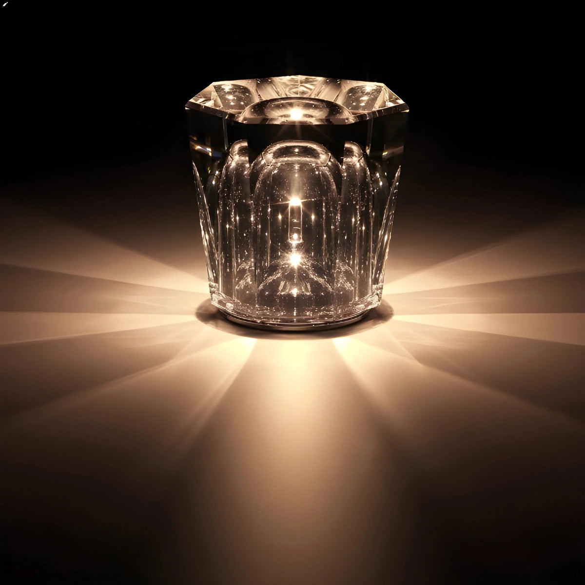 Table Lamp USB Rechargeable Diamond-Cut Crystal