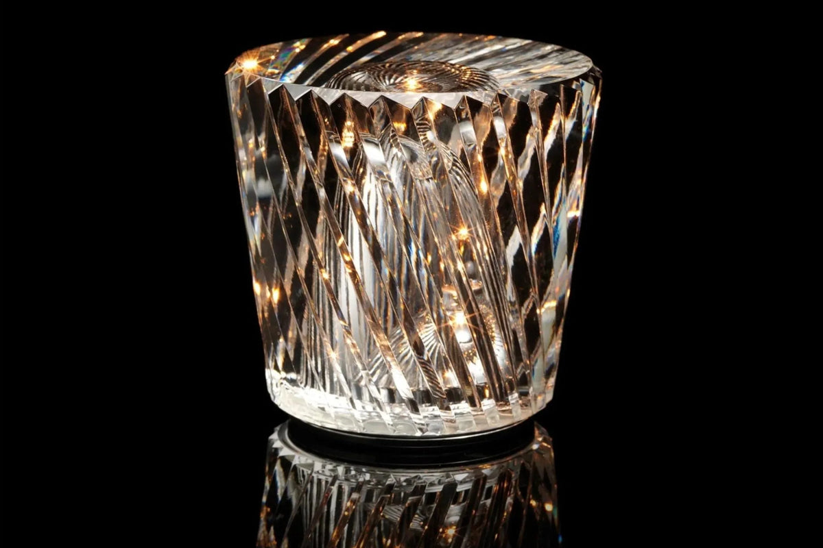 Table Lamp USB Rechargeable Diamond-Cut Crystal