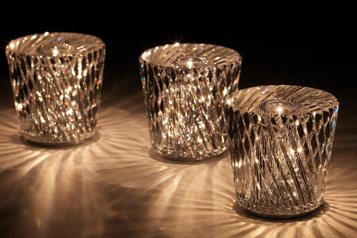 Table Lamp USB Rechargeable Diamond-Cut Crystal