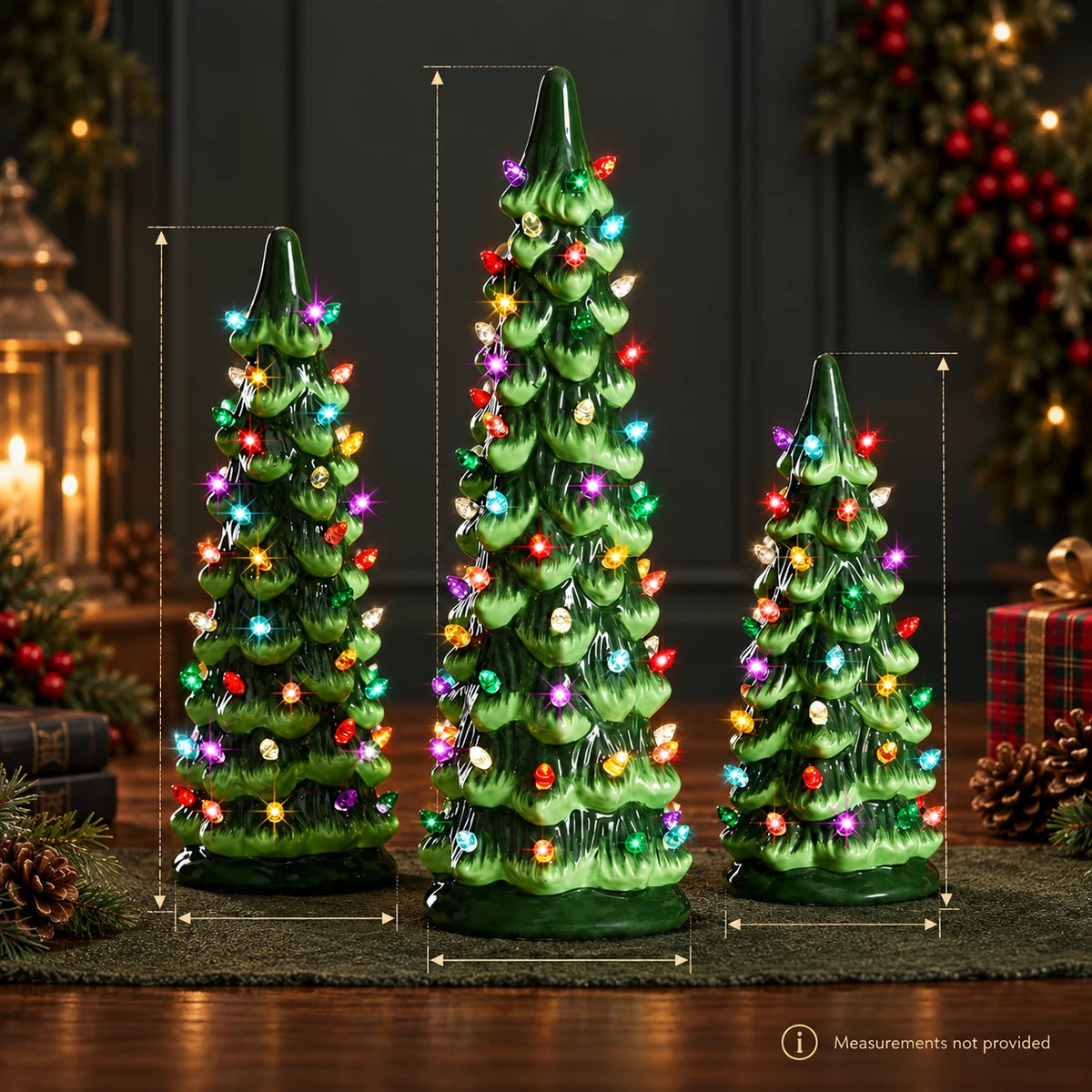 Tabletop Christmas Tree Battery Operated & Hand-Painted