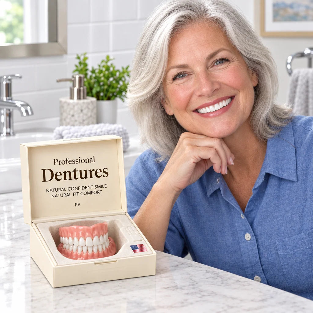 Temporary Denture Set Heat-Moldable Reusable Upper & Lower Pieces
