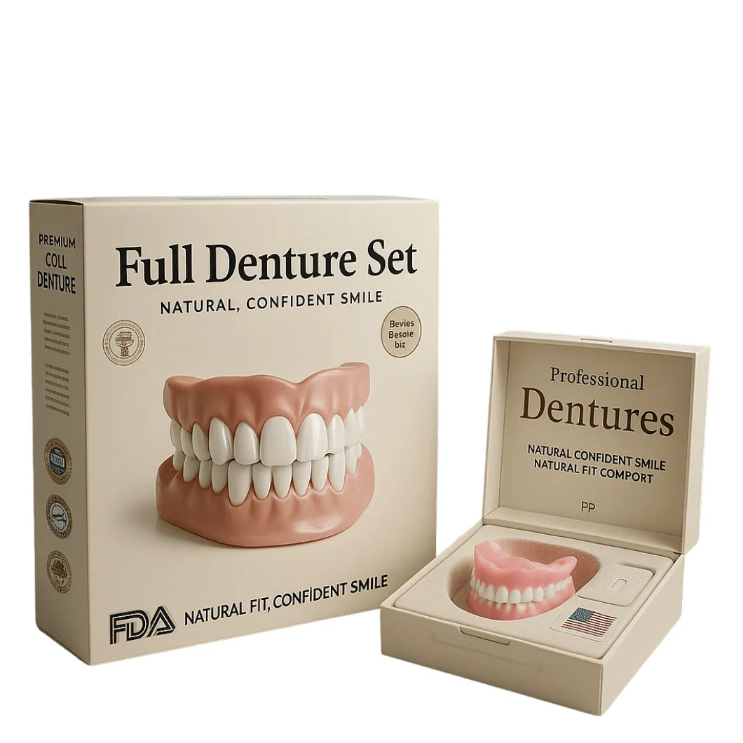 Temporary Denture Set Heat-Moldable Reusable Upper & Lower Pieces
