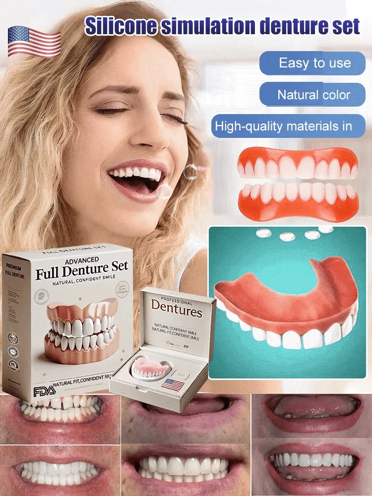 Temporary Denture Set Heat-Moldable Reusable Upper & Lower Pieces