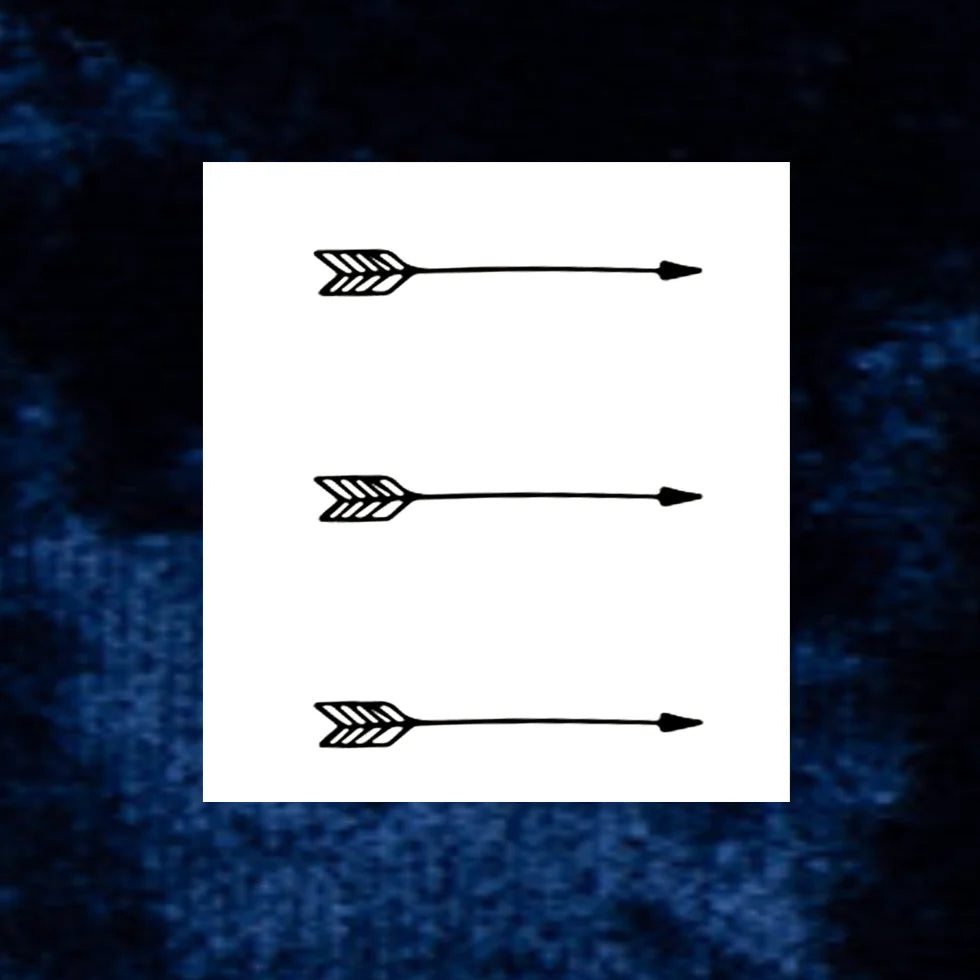 Temporary Tattoo Minimal Black Arrow Water Transfer Application