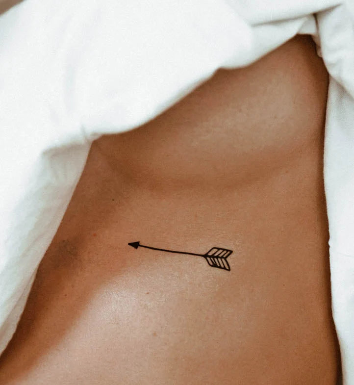 Temporary Tattoo Minimal Black Arrow Water Transfer Application