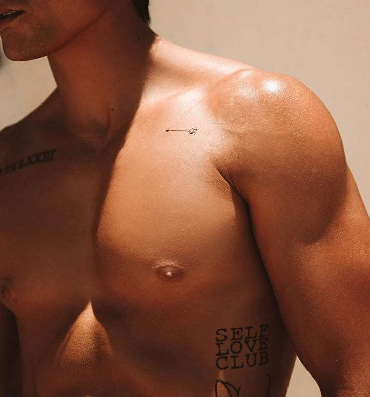 Temporary Tattoo Minimal Black Arrow Water Transfer Application
