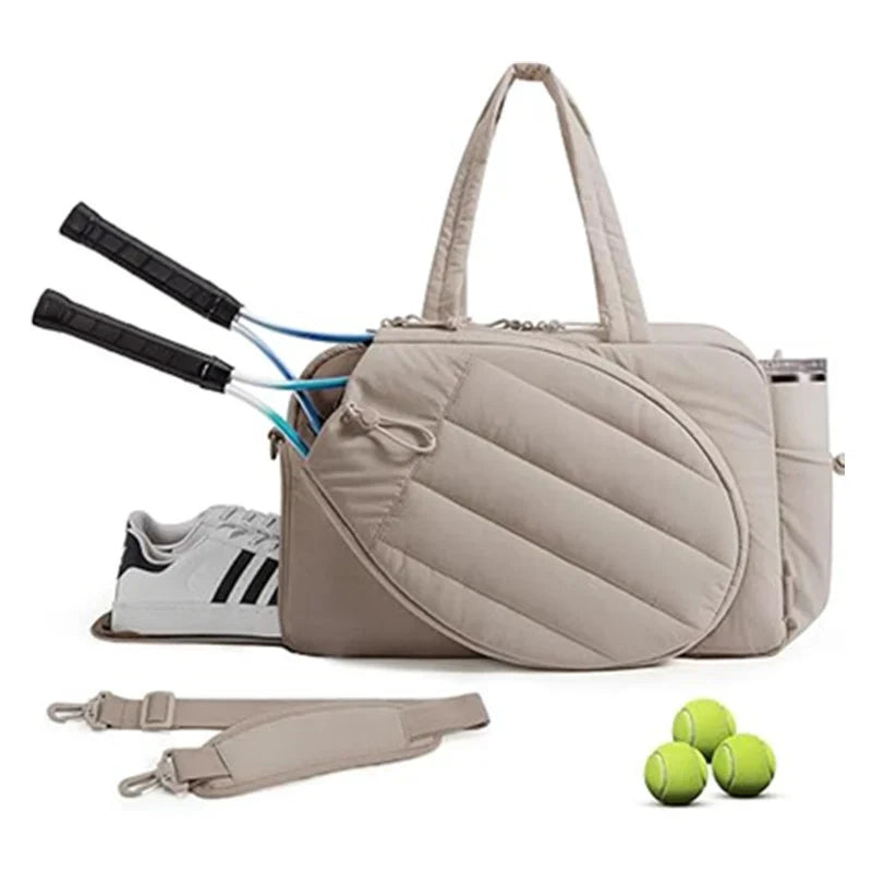 Tennis Bag Water-Resistant Multiple Pockets Detachable Shoulder Strap