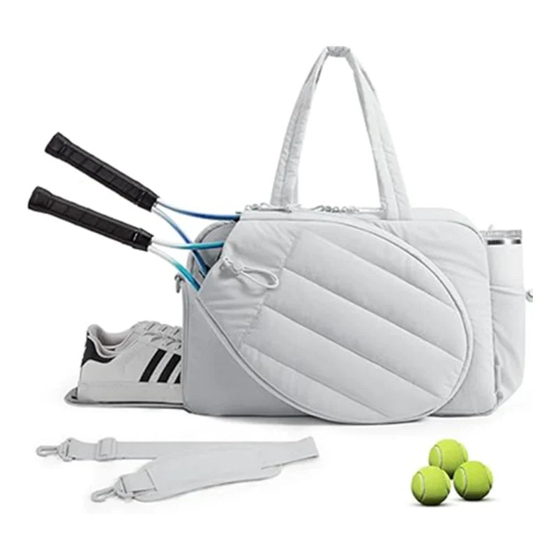 Tennis Bag Water-Resistant Multiple Pockets Detachable Shoulder Strap
