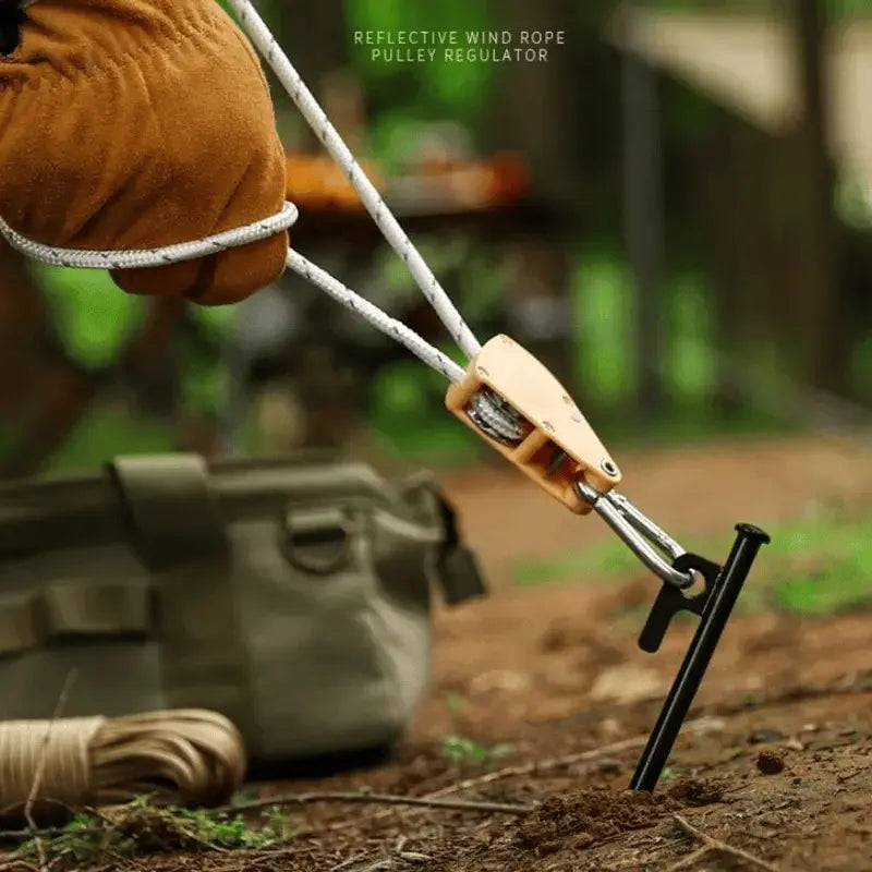 Tent Guy Line Quick-Adjust Pulley Reflective Nylon