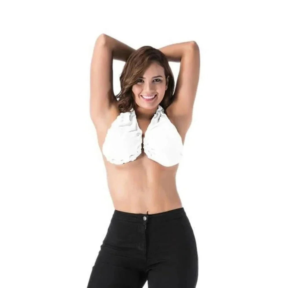 Terry Bra Absorbent Fabric Open Back Adjustable Rear Cord