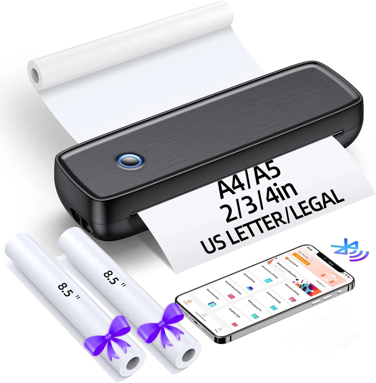 Thermal Printer Portable Wireless 600 Sheets Per Charge