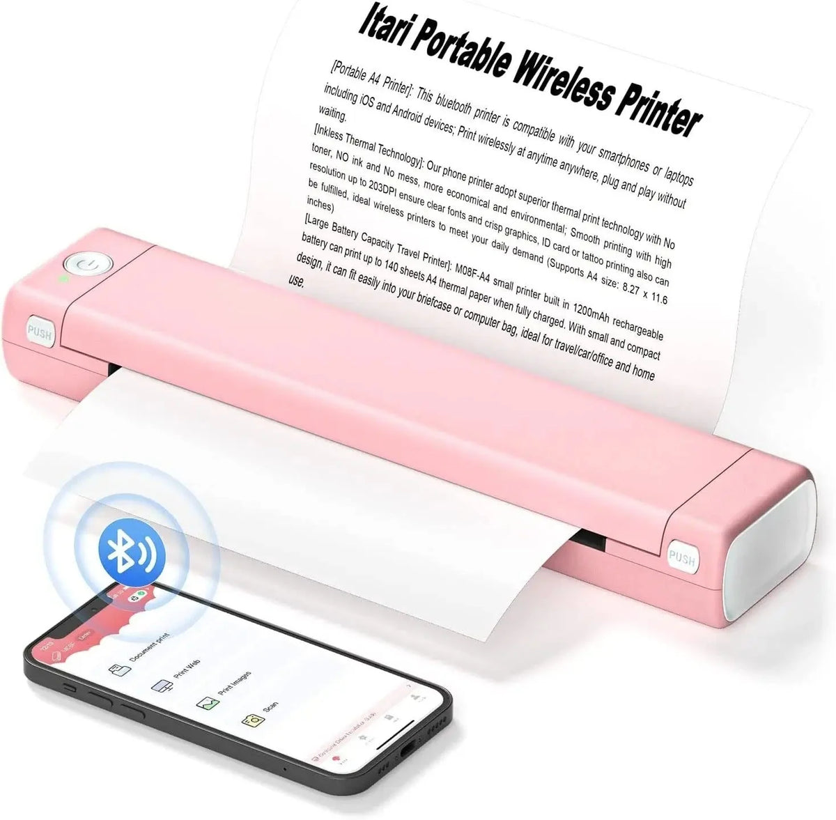 Thermal Printer Wireless A4 Ink-Free Technology