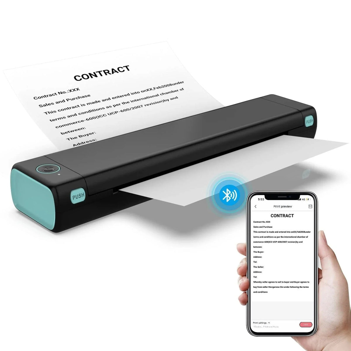 Thermal Printer Wireless A4 Ink-Free Technology
