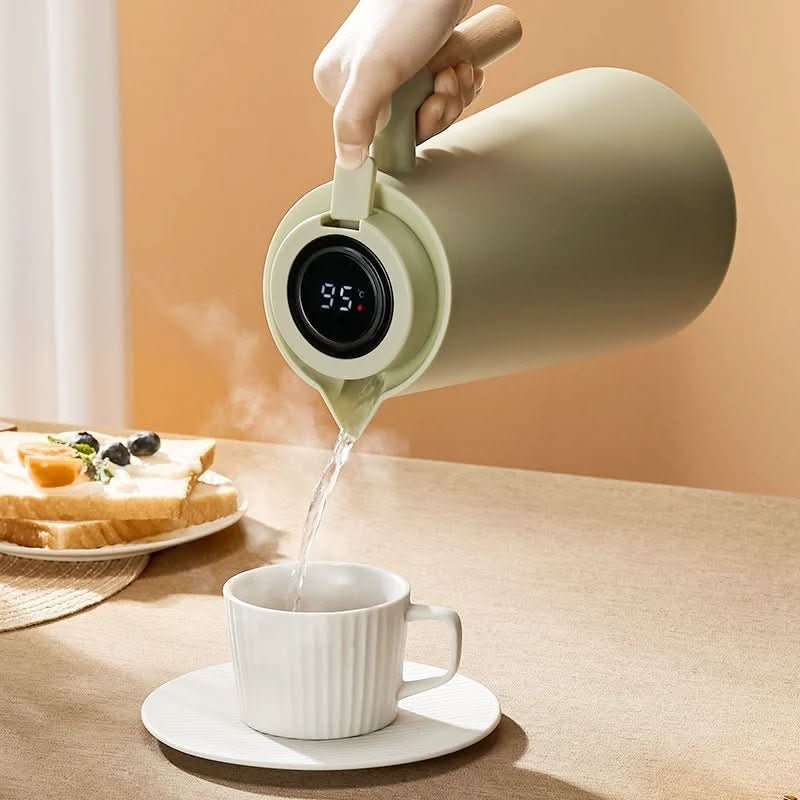 Thermos Flask Double-Wall Stainless Steel Digital Temperature Display 1L