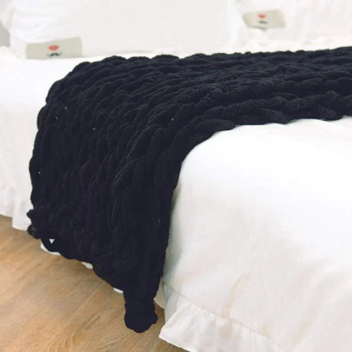 Throw Blanket Chenille Chunky Knit Oversized Loop Stitch